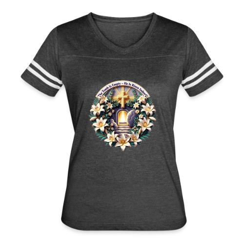 Easter The Tomb Is Empty T Shirt, Christian Gift - Women's V-Neck Football Tee