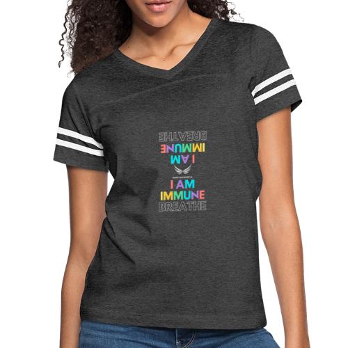 I AM IMMUNE - Women's V-Neck Football Tee