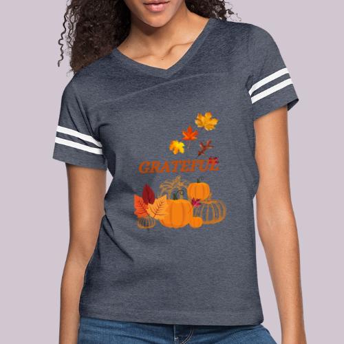 Grateful - Women's V-Neck Football Tee