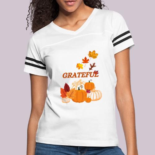Grateful - Women's V-Neck Football Tee