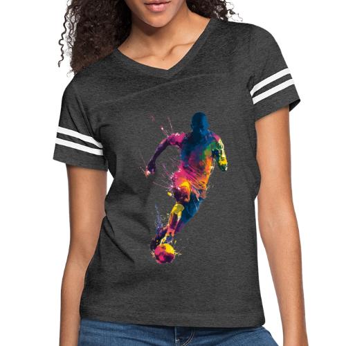 Soccer: Kick of Colors - Women's V-Neck Football Tee