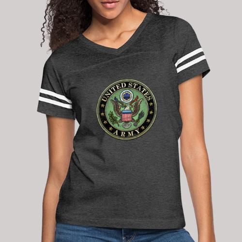 Worn US Army Seal - Women's V-Neck Football Tee