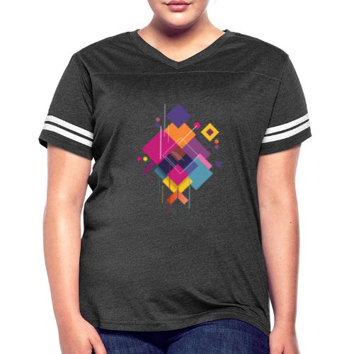 Vibrant Geometry - Women's V-Neck Football Tee