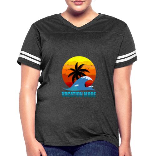 Vacation mode: Sunset Escape - Women's V-Neck Football Tee