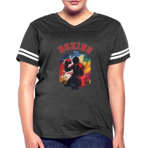 Boxing Warrior - Women's V-Neck Football Tee