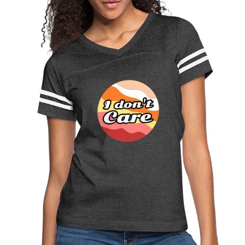 I Don’t Care Vibes - Women's V-Neck Football Tee