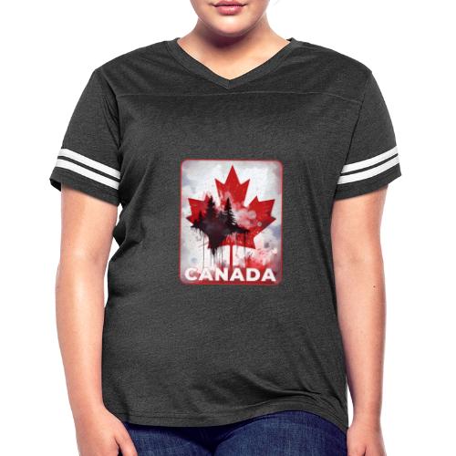 Canada's Maple Leaf Pride - Women's V-Neck Football Tee