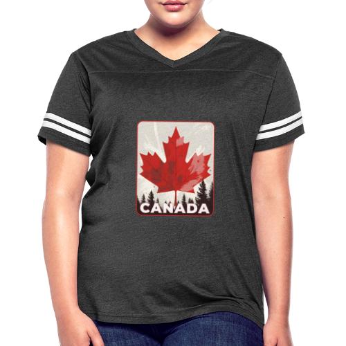 Echoes of Canada - Women's V-Neck Football Tee