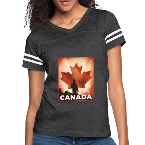 Canada Stands Tall - Women's V-Neck Football Tee