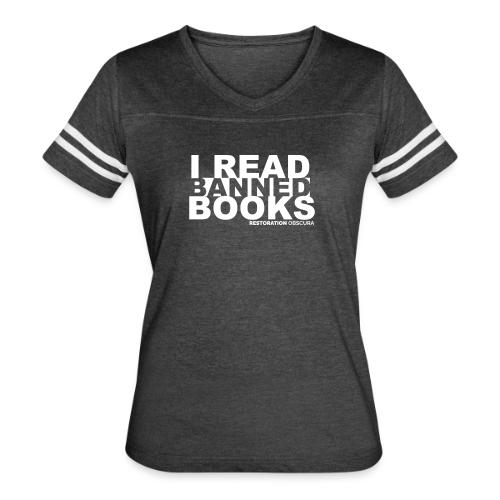 RO I Read Banned Books - Women's V-Neck Football Tee
