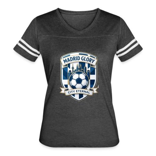 Madrid Skyline Glory T Shirt, Madrid Fan Gift - Women's V-Neck Football Tee