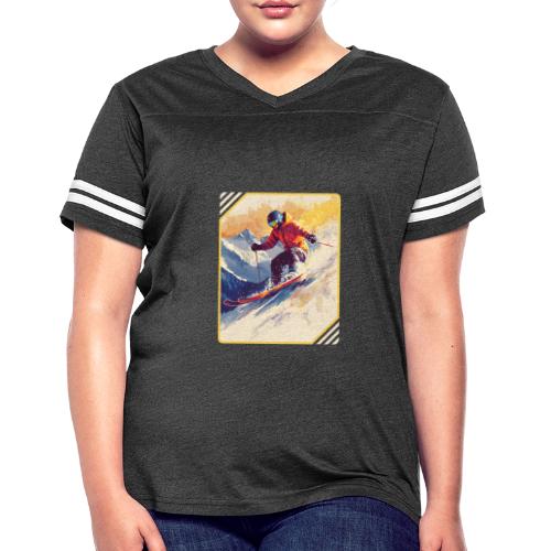 Skiing Through Snow Dreams - Women's V-Neck Football Tee