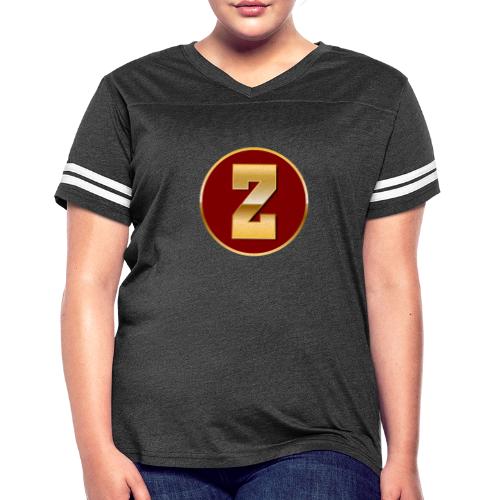 Letter Z – Capital Varsity Alphabet Monogram - Women's V-Neck Football Tee
