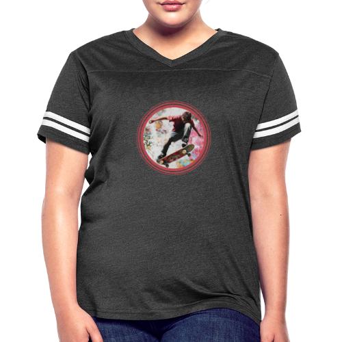 Skateboarding Soul - Women's V-Neck Football Tee