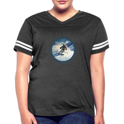 Skiing Power Moves - Women's V-Neck Football Tee