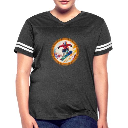 Snowboarding Horizon - Women's V-Neck Football Tee