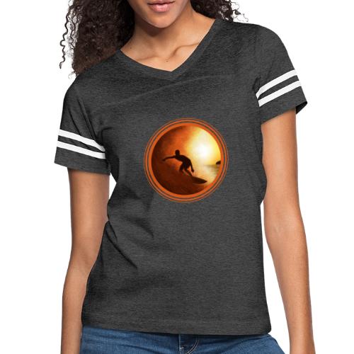 Surfing Vibes - Women's V-Neck Football Tee