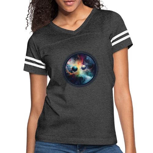 Chaotic Color Planets - Women's V-Neck Football Tee