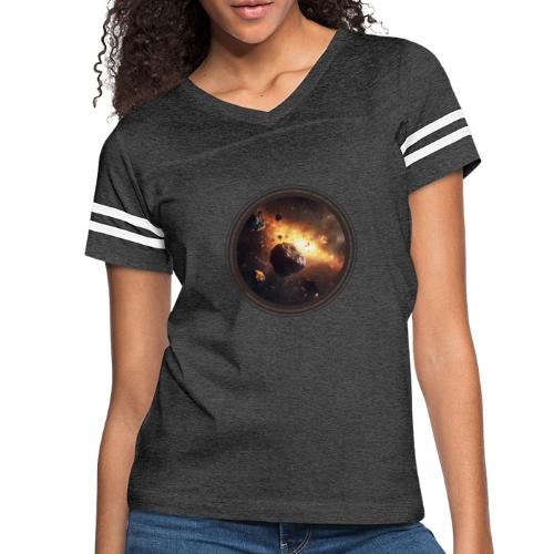 Asteroids Drift - Women's V-Neck Football Tee