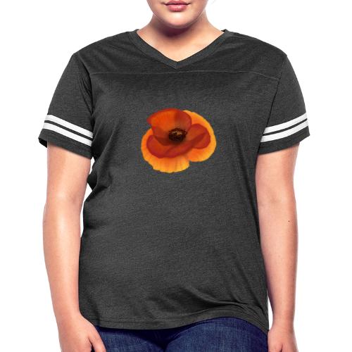 Vivid poppy - Women's V-Neck Football Tee