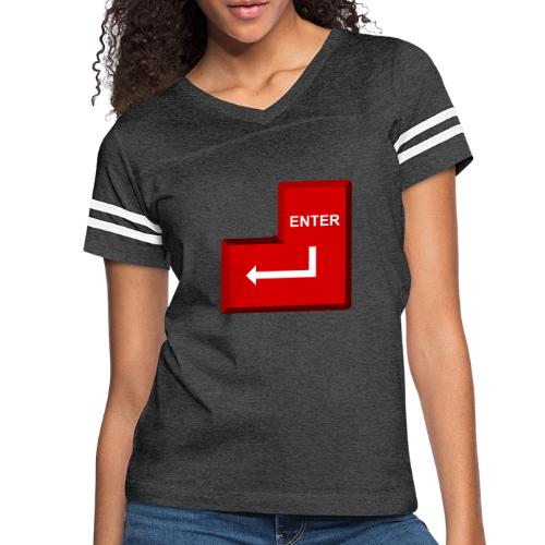 Just Press Enter - Women's V-Neck Football Tee