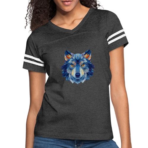 Wolf: Alpha Portrait - Women's V-Neck Football Tee