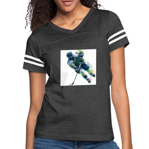 Hockey: Frozen Motion - Women's V-Neck Football Tee