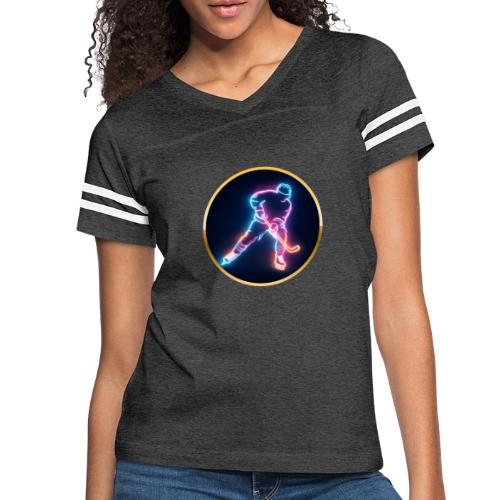 Golden Neon Hockey - Women's V-Neck Football Tee