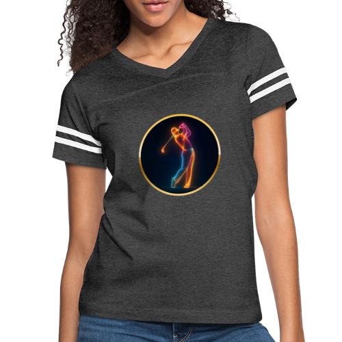 Neon Golf Motion - Women's V-Neck Football Tee