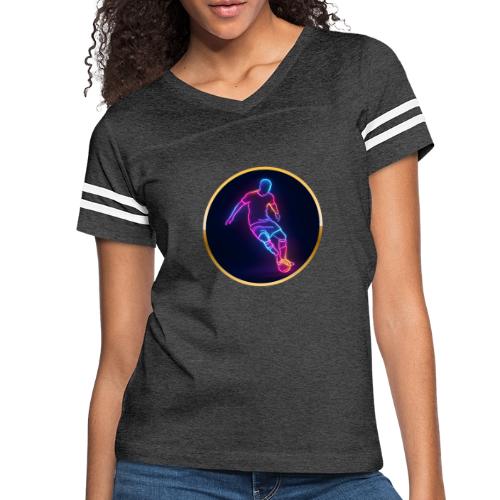 Soccer: Neon Golden Goal - Women's V-Neck Football Tee