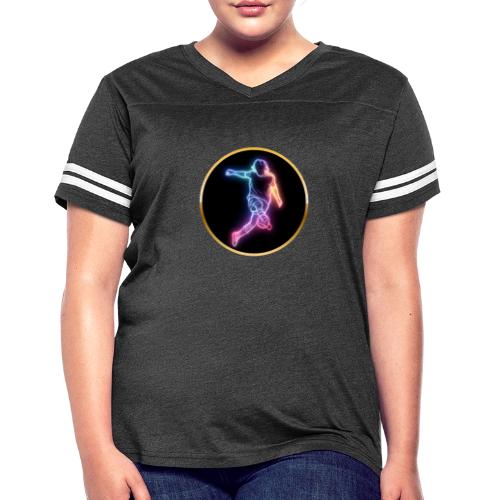 Soccer: Neon Goal Fusion - Women's V-Neck Football Tee