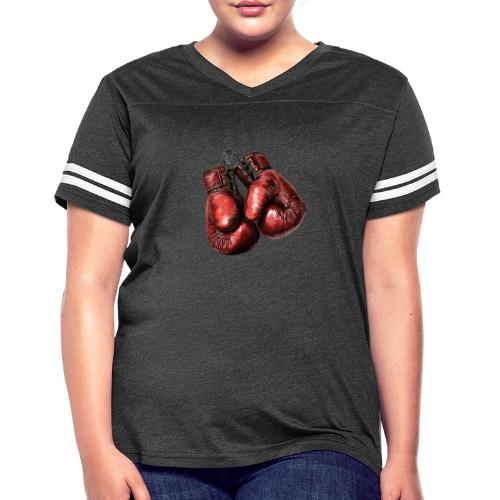 Legacy Boxing Gloves - Women's V-Neck Football Tee