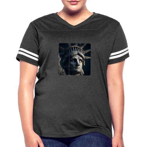 USA: Liberty in Shadows - Women's V-Neck Football Tee
