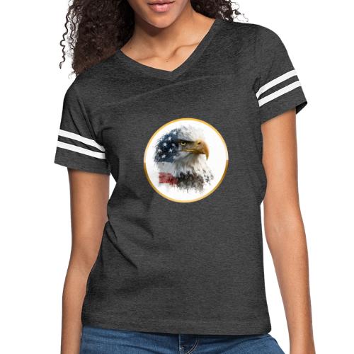 USA: Patriot Wing Emblem - Women's V-Neck Football Tee