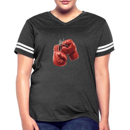 Boxing: Hanging Gloves Icon - Women's V-Neck Football Tee
