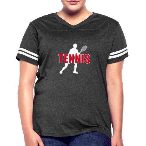 Red Court Tennis - Women's V-Neck Football Tee