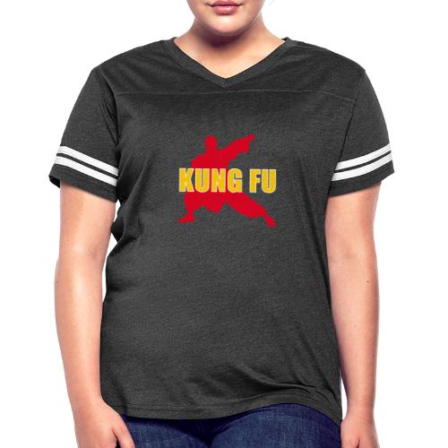 Kung Fu Energy - Women's V-Neck Football Tee