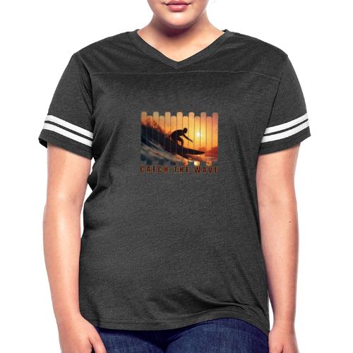 Surfing: Catch the Wave - Women's V-Neck Football Tee