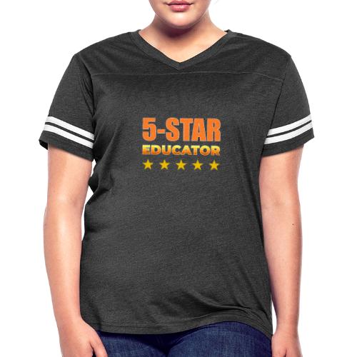 Five-Star Educator - Women's V-Neck Football Tee