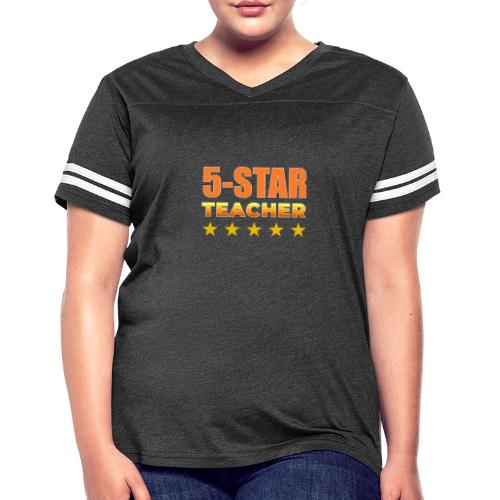 Five-Star Teacher - Women's V-Neck Football Tee