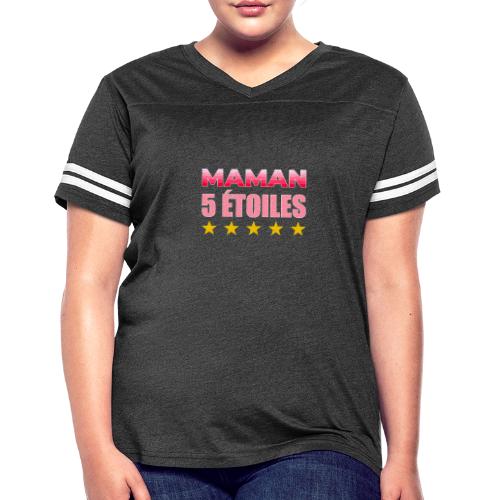 Five Star Mom - Women's V-Neck Football Tee