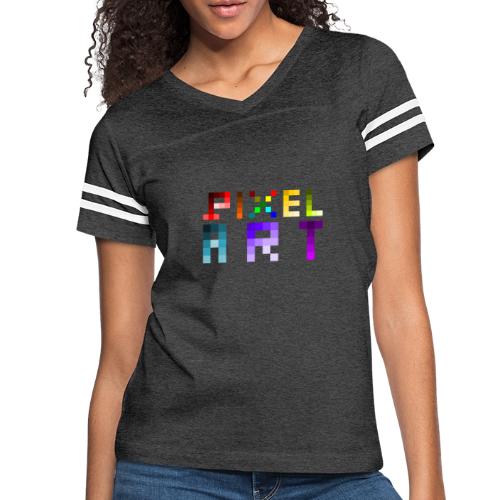 Pixel Art Spectrum - Women's V-Neck Football Tee