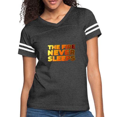 The fire never sleeps - Women's V-Neck Football Tee