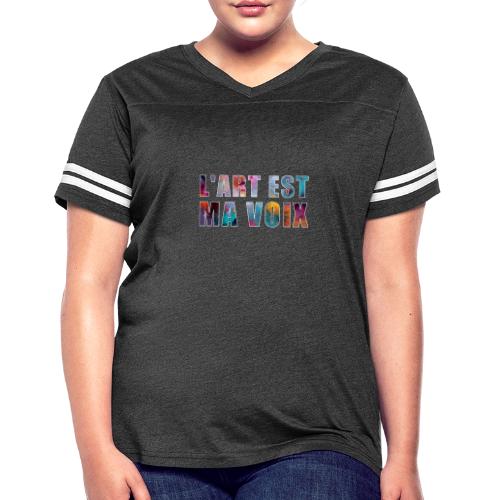 Art is my voice - Women's V-Neck Football Tee