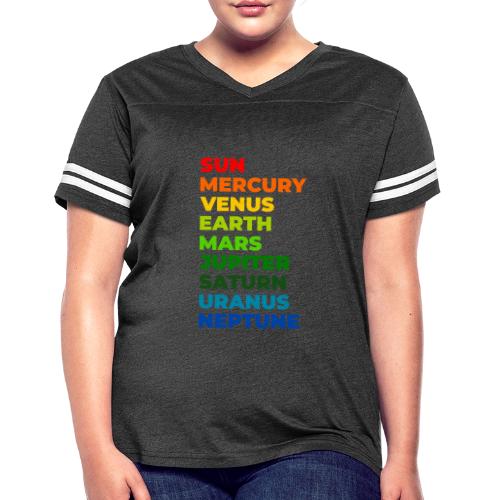 Color the solar system - Women's V-Neck Football Tee