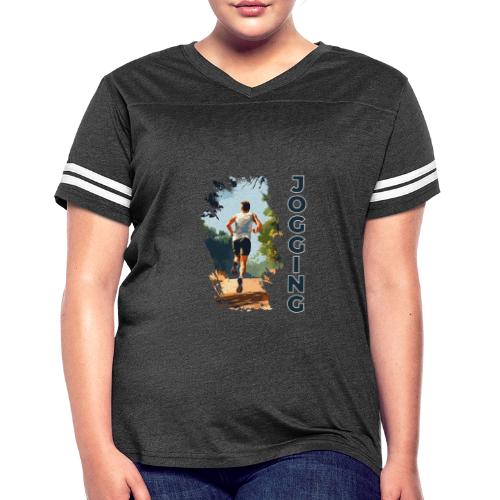 Jogging Vibes - Women's V-Neck Football Tee
