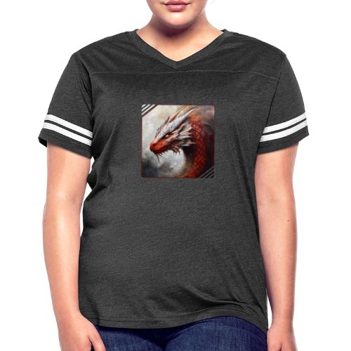 Mystic Dragon Realm - Women's V-Neck Football Tee