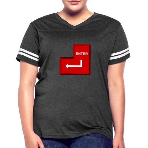 Just Press Enter - Women's V-Neck Football Tee