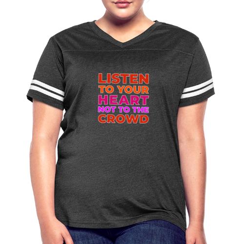 Heart Over Hype - Women's V-Neck Football Tee