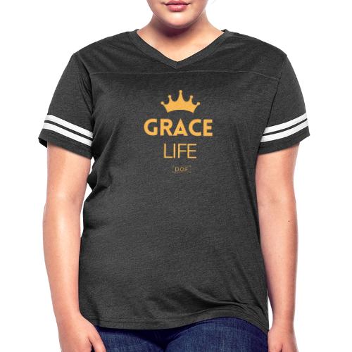 Grace Life - Women's V-Neck Football Tee